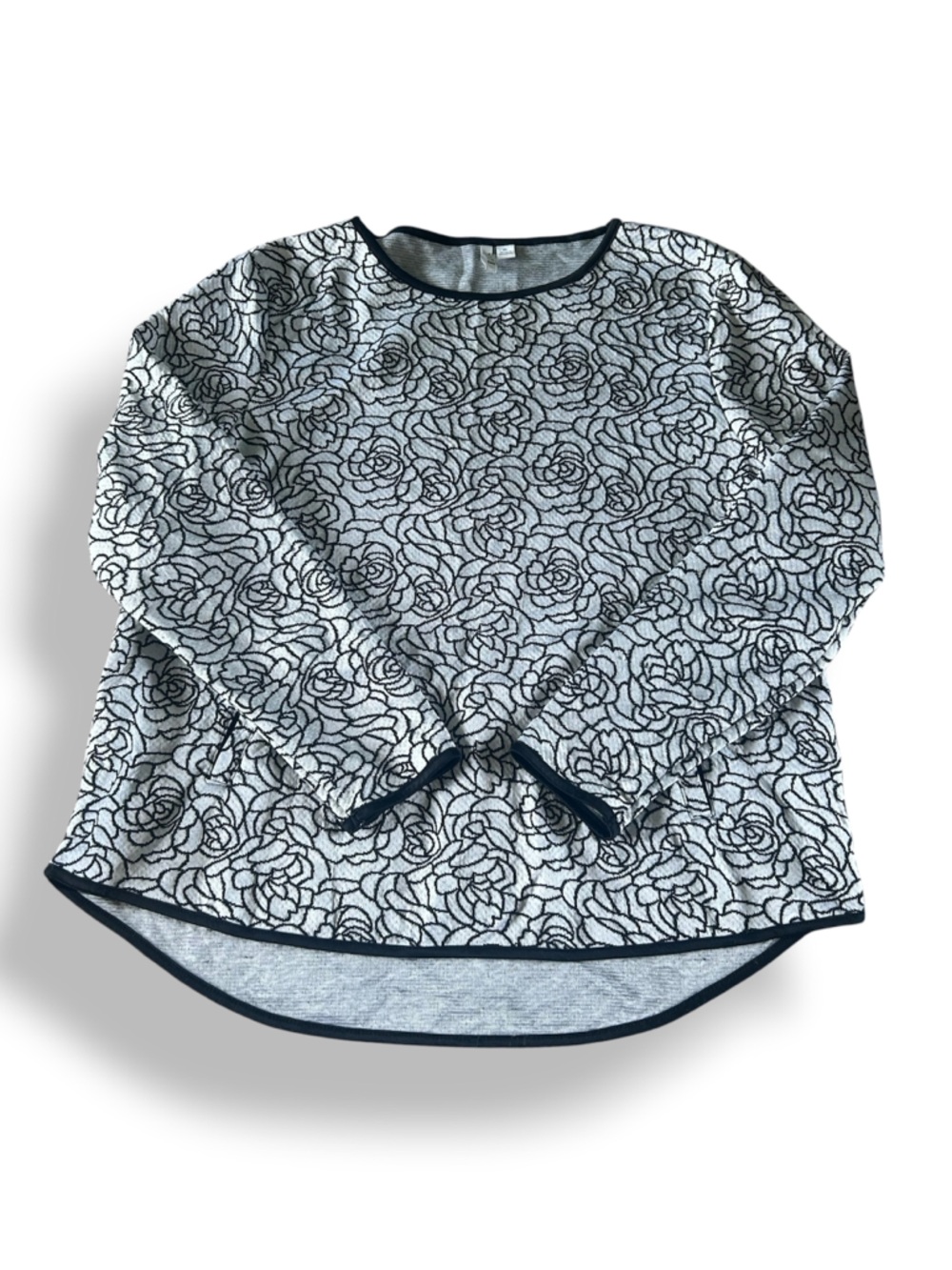 [Elle] Rose Pattern Long Sleeve Top